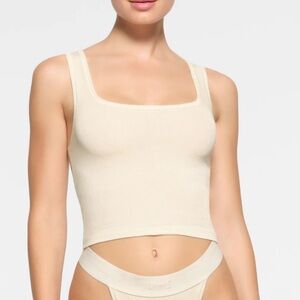 Skims Women's Cotton Rib Tank - Bone - Size small